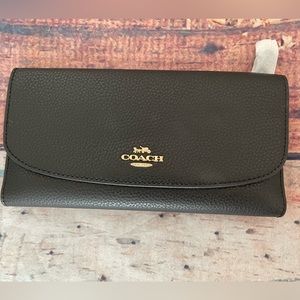 Coach pebbled leather black wallet (New)